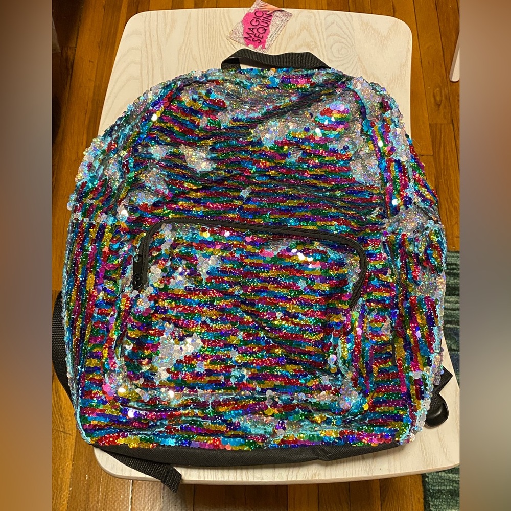 Magic Sequin Backpack • Rainbow/Silver 🌈💎 - Picture 5 of 8